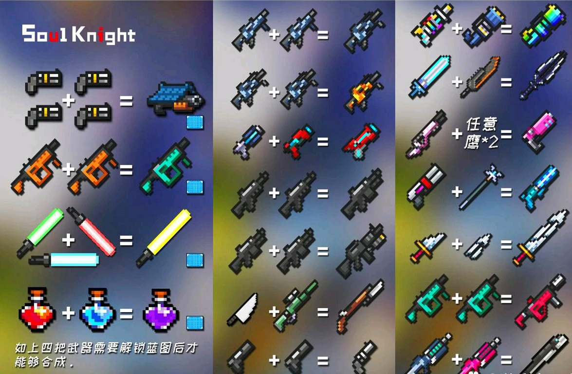 元气骑士有什么武器可以融合 元气骑士有什么武器可以融合