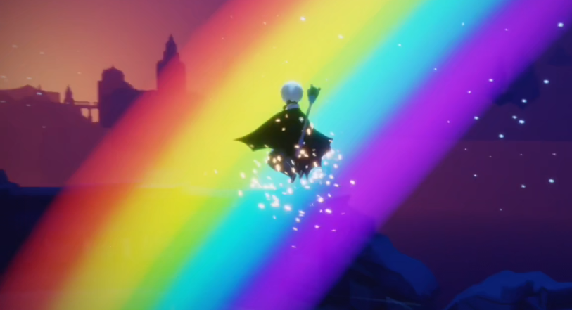 光遇怎么跑到彩虹上