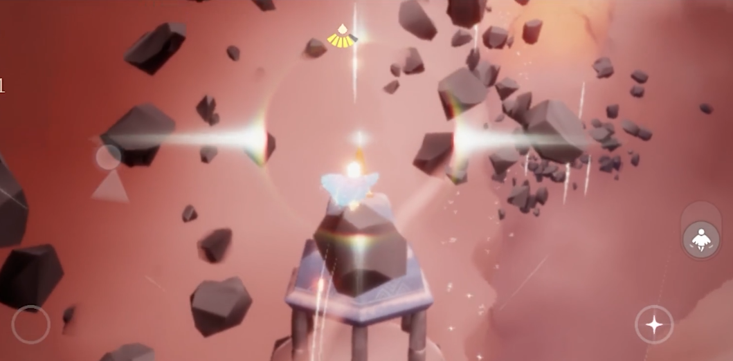 光遇霞谷屋顶小金人怎么上去